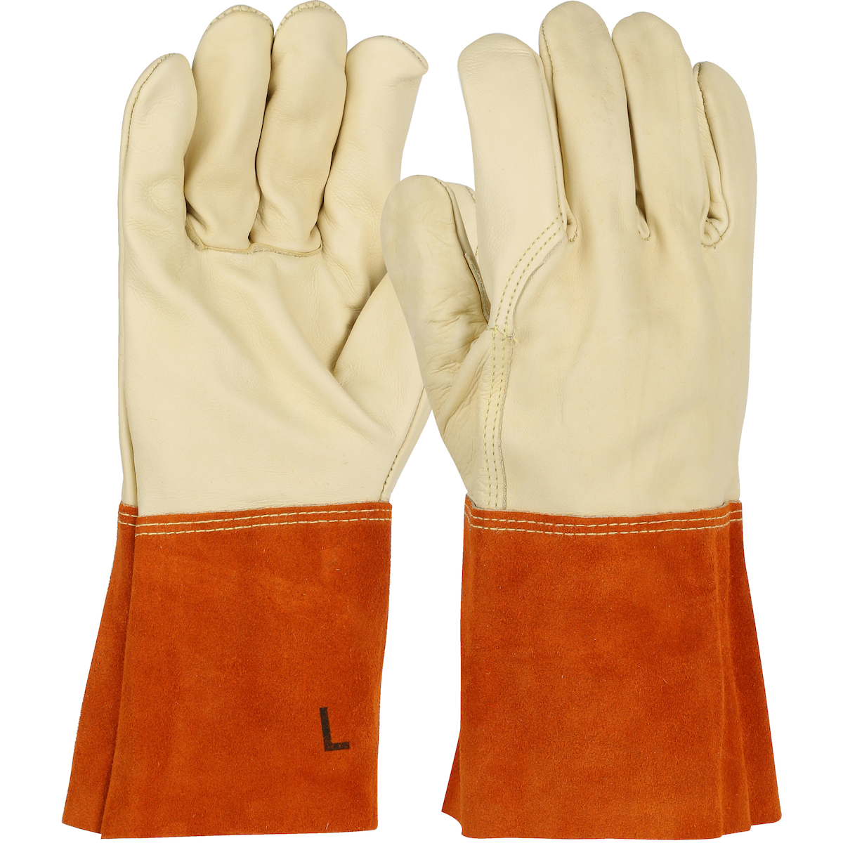 6000 PIP® Ironcat Top Grain Cowhide Leather Mig Tig Welder's Glove with Aramid Stitching - Split Leather Gauntlet Cuff